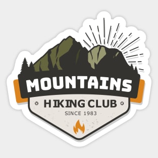 Mountains - hiking Club Sticker